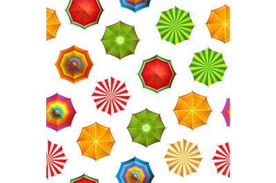 Vector summer beach umbrellas pattern or background illustration