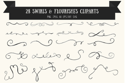 Swirls &amp; Flourishes Cliparts Ver. 1
