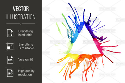 Contour triangle watercolor
