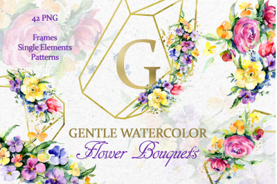 Gentle flower Bouquets Watercolor png