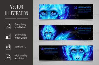 Monkey Fire Banners