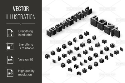 Isometric Font Set