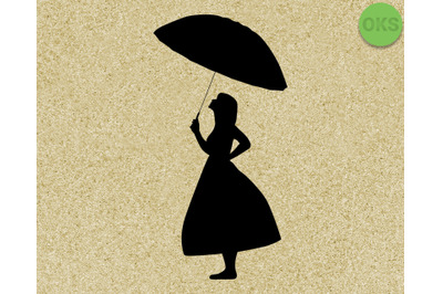 girl holding an umbrella svg&2C; dxf&2C; vector&2C; eps&2C; clipart&2C; cricut&2C; downl