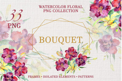 Bouquet &quot;Pure Heart&quot; watercolor png