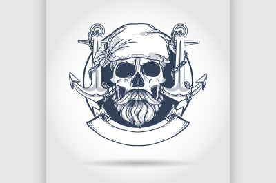 Sketch pirate skull