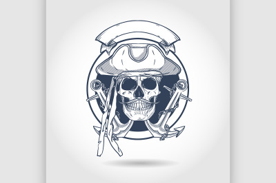 Sketch pirate skull