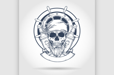 Sketch pirate skull