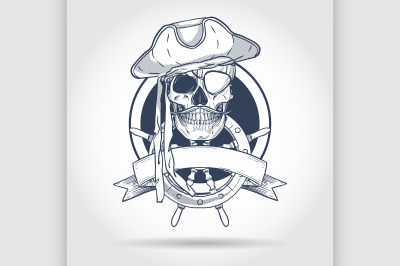 Sketch pirate skull