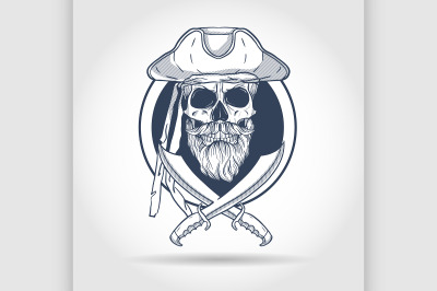 Sketch pirate skull