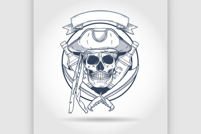 Sketch pirate skull