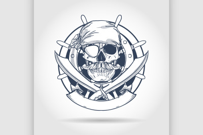 Sketch pirate skull