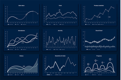 Data graphic charts. Maths coordinates graph, growth chart graphics an