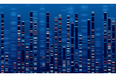 DNA data chart. Medicine test graphic, abstract genome sequences graph