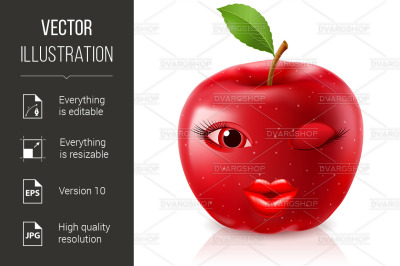 Cartoon Red Apple