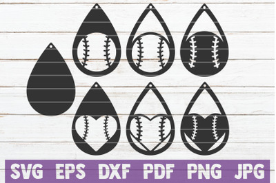 Baseball/Softball Earrings SVG Cut File Templates