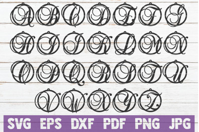 Alphabet Earrings SVG Cut File Templates