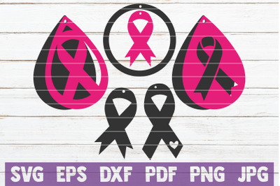 Cancer Awareness Earrings SVG Cut File Templates