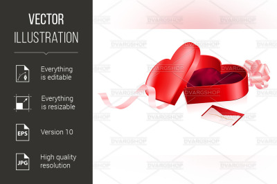 Red box in heart shape