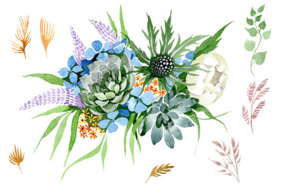 Bouquet Summer beauty watercolor png