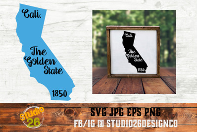 California - State Nickname &amp; EST Year - 2 Files - SVG PNG EPS