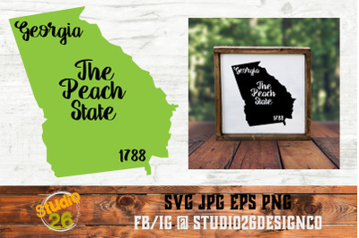 Georgia - State Nickname &amp; EST Year - 2 Files - SVG PNG EPS