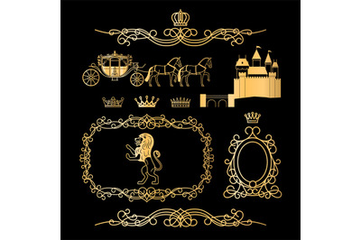 Golden vintage royal elements