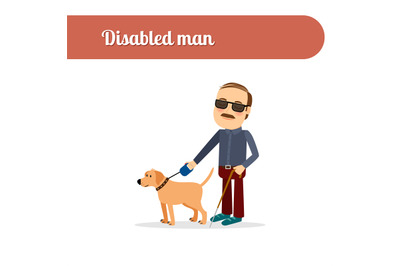 Blind man with dog