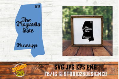 Mississippi - State Nickname &amp; EST Year - 2 Files - SVG PNG EPS