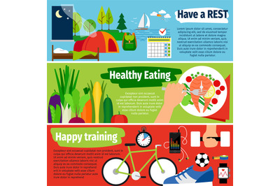 Healthy lifestyle banners