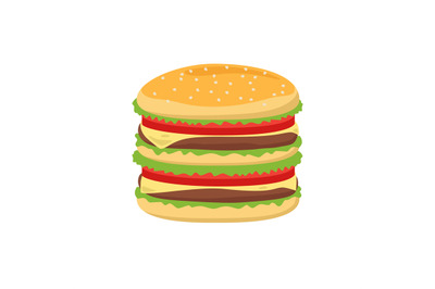 Dinner buns burger vector icon