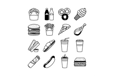 Food and fastfood vector icons