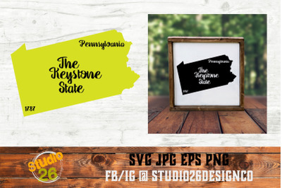Pennsylvania - State Nickname &amp; EST Year - 2 Files - SVG PNG EPS