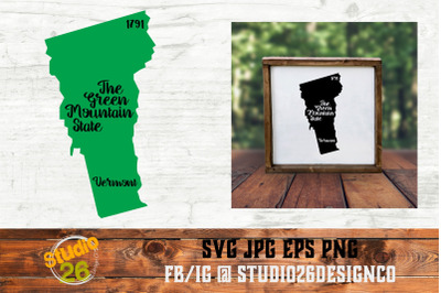 Vermont - State Nickname &amp; EST Year - 2 Files - SVG PNG EPS