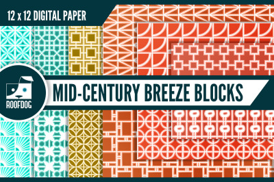 Mid century breeze blocks digital paper
