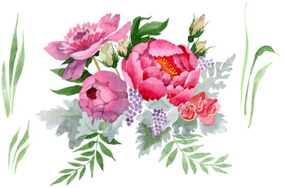 Bouquet &quot;Grace&quot; watercolor png