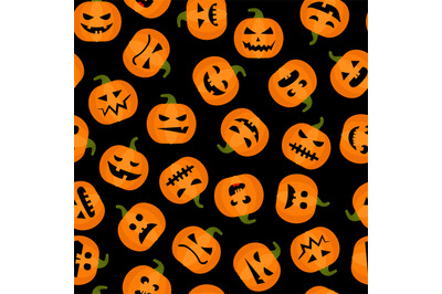 Halloween pumpkin adorable seamless background