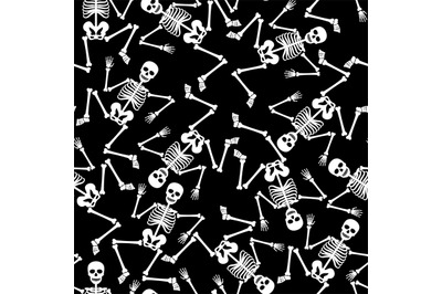 Skeleton dancing seamless pattern