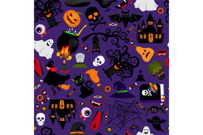 Vector seamless halloween pattern