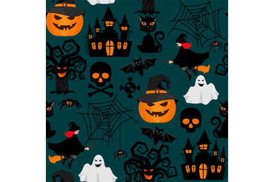 Halloween crafts wrapping seamless pattern