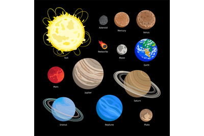 Solar system planet icons