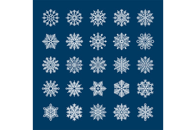 Snowflakes set for winter holiday invitations