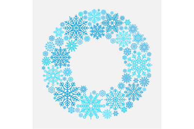 Snowflake wreath for Christmas invitation