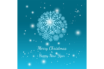 Blue winter snowflake background