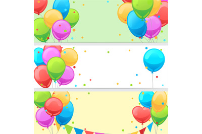 Birthday banners with balloons