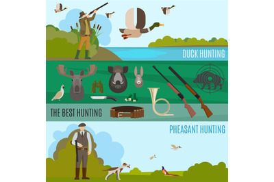 Colorful hunting banners