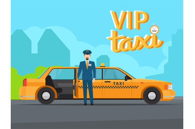 Vip taxi service illustration