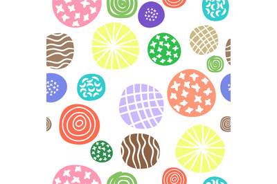 Polka dots doodle seamless pattern