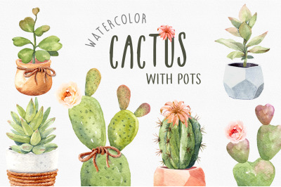 Cacti watercolor, Cactus watercolor,succulent clipart