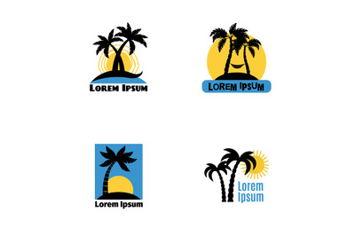 Palm tree logo set