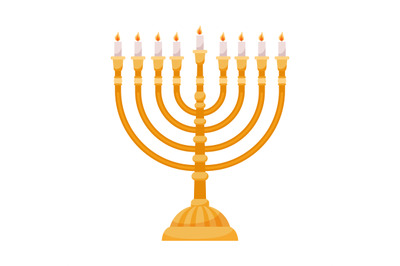 Hanukkah menorah isolated on white